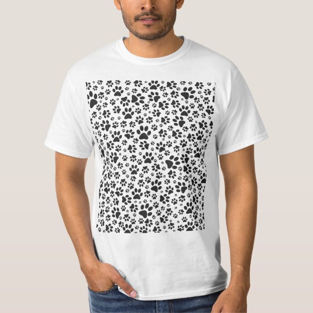 Camiseta Canais de Cachorro Bolinhas Preta e Branca (Frente)
