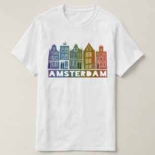 Camiseta Canal House Row Amsterdam Holland Rainbow