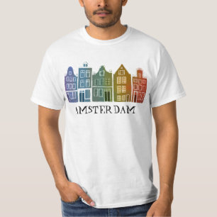 Camiseta Canal House Row Amsterdam Holland Rainbow