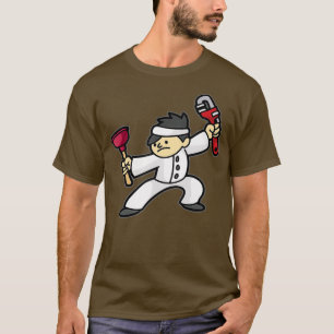 Camiseta Canalização NinjaPlumber Pipe Wrench