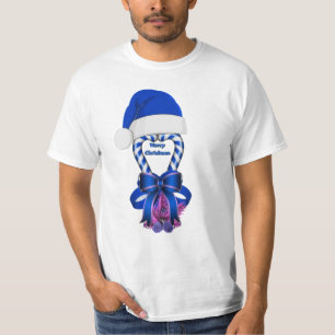 Camiseta Canas Doces de Natal de Pimento Azul