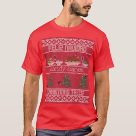 Camiseta Canas doces Feliznavidad e árvores de natal