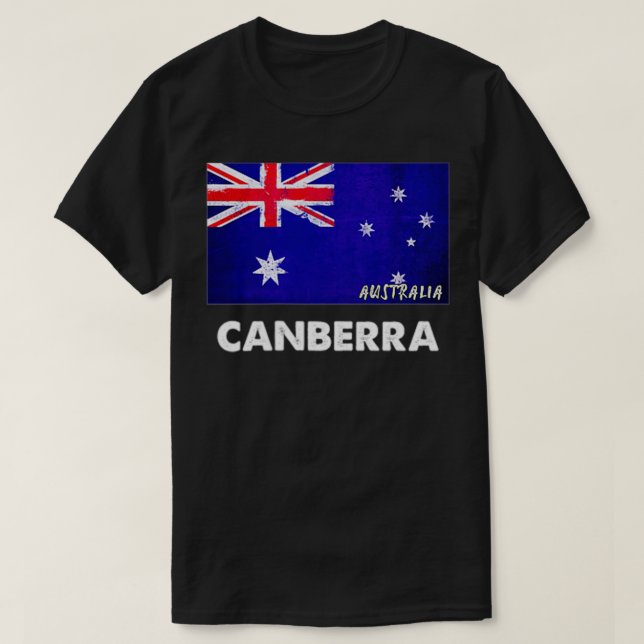 Camiseta Canberra Austrália Flag Canberra (Frente do Design)