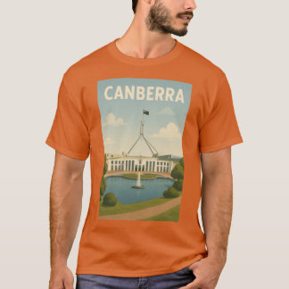 Camiseta Canberra Parliament House with Flag and Fall Color