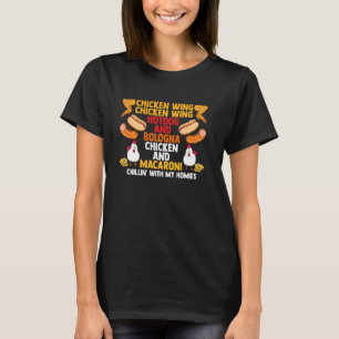 Camiseta Canção de Macarrão de Asa de Frango Para Música de