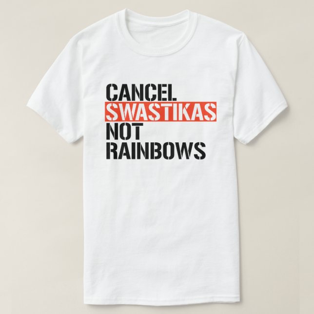 Camiseta Cancelar o fascista sem arco-íris (Frente do Design)