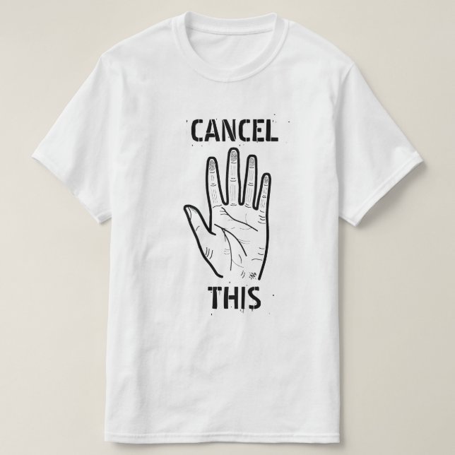 Camiseta Cancelar piada cultural (Frente do Design)
