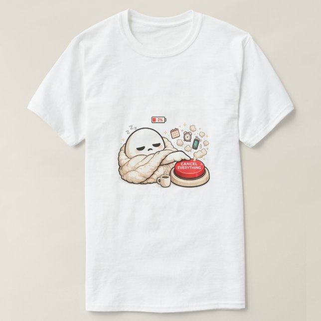Camiseta Cancelar Tudo 2% de Bateria  (Frente do Design)