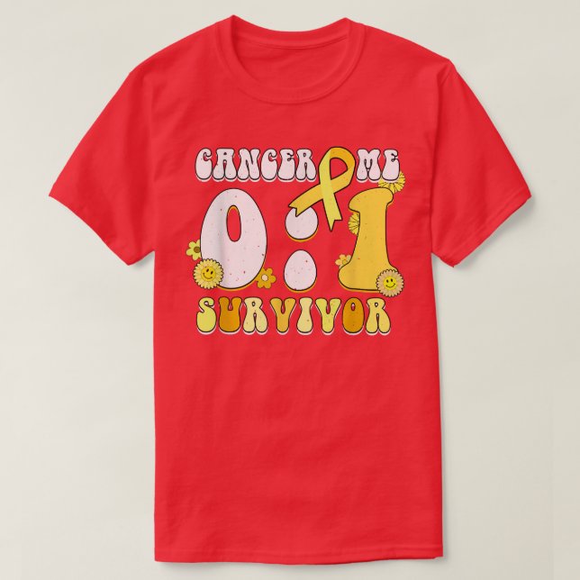 Camiseta Cancer 1 0 Sobrevivente de câncer de infância retr (Frente do Design)