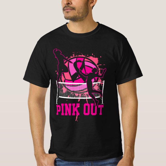 Camiseta Cancer A De Voleibol De Saída Rosa (Frente)