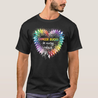 Camiseta Cancer Chupa Em Cada Ribbo De Consciência Do Cance