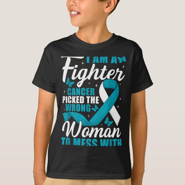 Camiseta Cancer Cked Wrong Woman Cervical Cancer Awareness  (Frente)