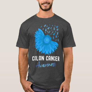 Camiseta Cancer Colônico Cancer Consciencioso Colortal Azu