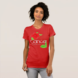 Camiseta cancer Com Flor Vermelho Ruby