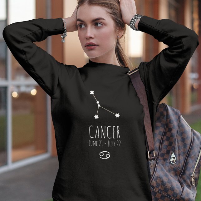 Camiseta Cancer | Constelação Zodiac Personalizada (Criador carregado)