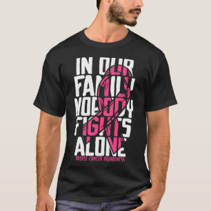 Camiseta Cancer da Família Rosa-apoio ao cancer de mama Aw