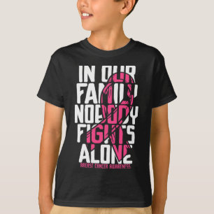 Camiseta Cancer da Família Rosa-apoio ao cancer de mama Aw
