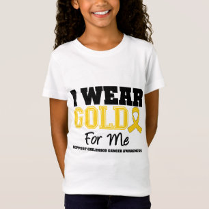 Camiseta Cancer da infância eu visto a fita do ouro para