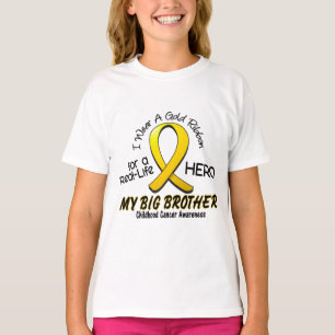 Camiseta Cancer da infância eu visto a fita Dourado para