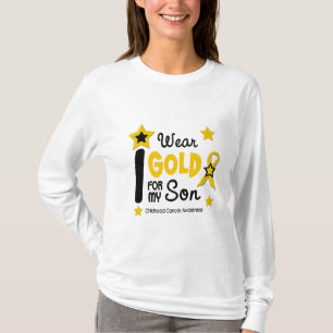 Camiseta Cancer da infância eu visto o ouro para meu filho