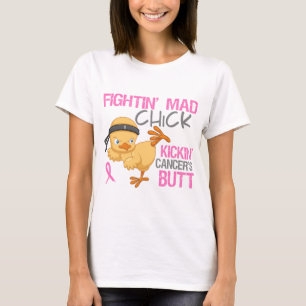Camiseta Cancer da mama de Pintinho louco