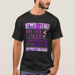 Camiseta Cancer Da Mama E Sensibilização Para A Violência D