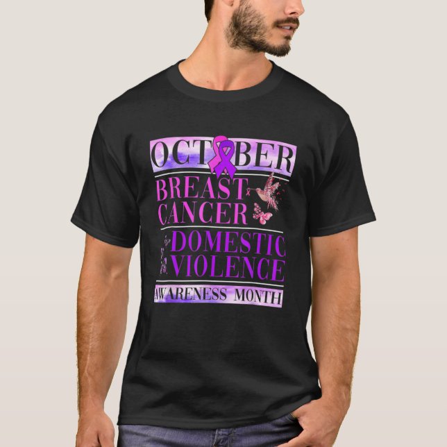 Camiseta Cancer Da Mama E Sensibilização Para A Violência D (Frente)