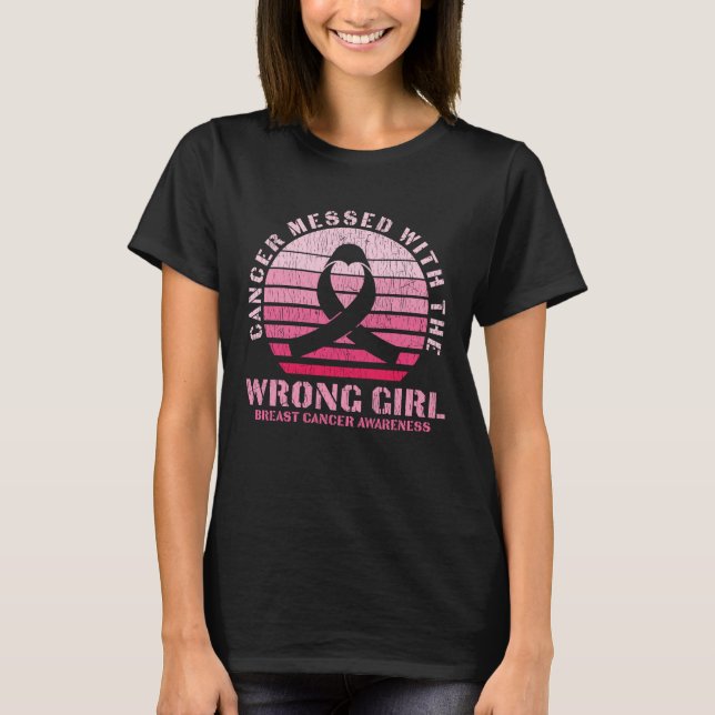 Camiseta Cancer Da Mama Mensado Com A Sobrevivente Errada (Frente)