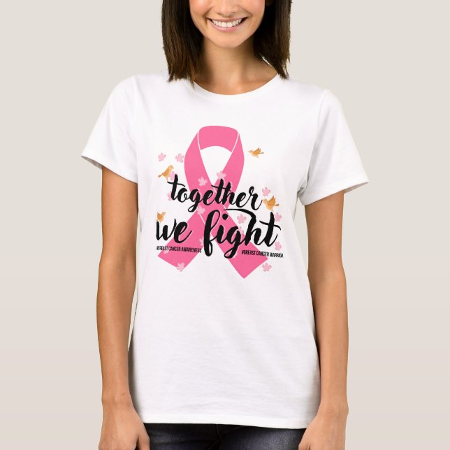 Camiseta Cancer da mama Mês juntos lutamos (Frente)