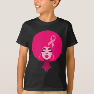 Camiseta Cancer da Mama Mulheres Negras-Americanas Apoiam