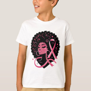 Camiseta Cancer da Mama Mulheres Negras-Americanas Apoiam