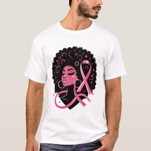 Camiseta Cancer da Mama Mulheres Negras-Americanas Apoiam