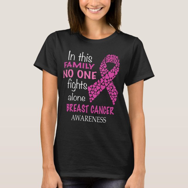 Camiseta Cancer da Mama nesta Família Ninguém luta (Frente)