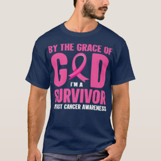 Camiseta Cancer Da Mama Pela Graça Do Sobrevivente de cânce