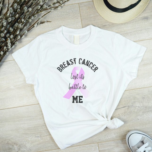 Camiseta Cancer da mama perdeu a batalha para mim | Sobrevi (Breast Cancer Lost its Battle to Me T-shirt)
