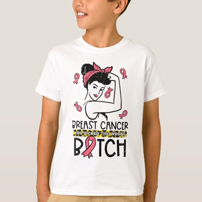 Camiseta Cancer Da Mama Que Você Pegou Com Conhecimento Ini (Frente)