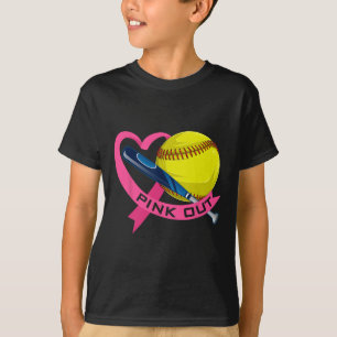 Camiseta Câncer da mama rosa Coração de fita cor-de-rosa co