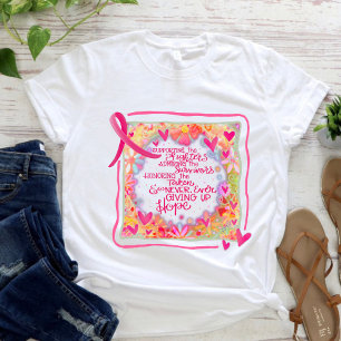 Camiseta Câncer da mamaSensibilização Friso Rosa Inspirivid