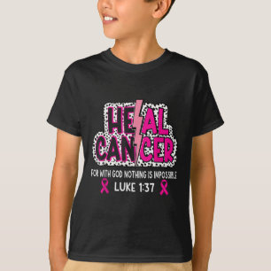Camiseta Cancer da saúde acredita que Deus Cancer da mama c