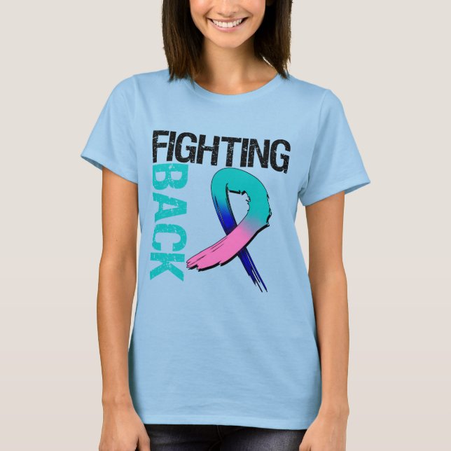 Camiseta Cancer da tireoide combatendo (Frente)