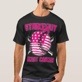 Camiseta Cancer de baseball americano em greve de bandeiras