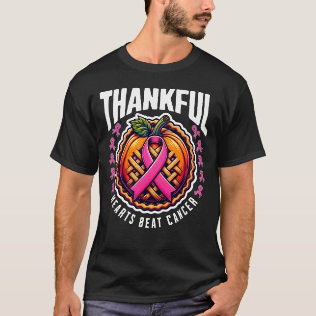Camiseta Cancer de batida de coração agradecido (Frente)