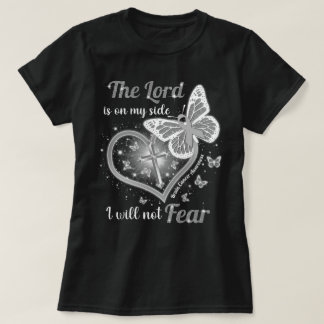 Camiseta Cancer De Cérebro Cristão O Senhor Está Do Meu Lad