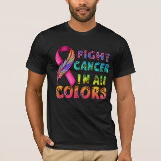 Camiseta cancer de combate em todas as cores