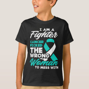 Camiseta Cancer De Combatente Escolhido Cancer Cervical Err