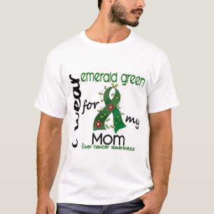 Camiseta Câncer de figado eu visto o verde esmeralda para