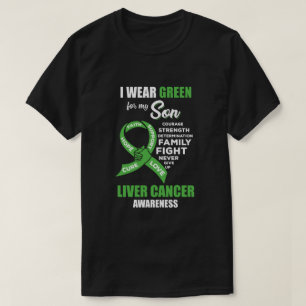 Camiseta Câncer de figado Vestir Verde Para Minha Mãe Pai