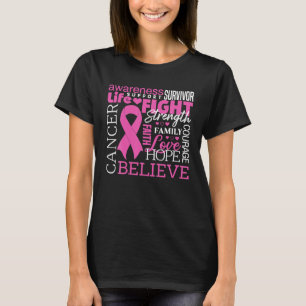 Camiseta Cancer de Fita de Consciência do Cancer da Mama