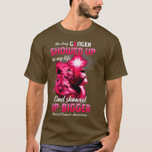Camiseta Cancer de Fita Rosa Cristão de Leão Cruzado de Fit