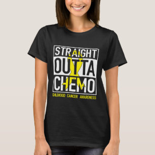 Camiseta Cancer de infância Dourada da Fita de hetero Outta